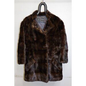 Vintage Oleg Cassini Brown Real Mink Luxury Mid Length Medium